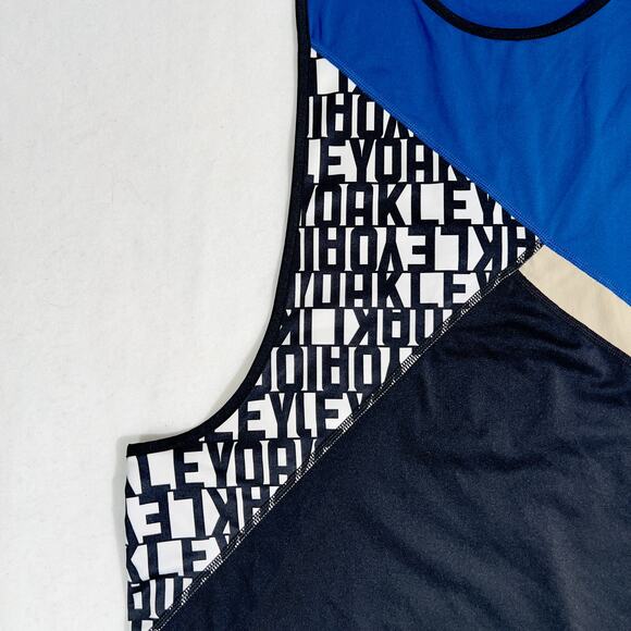 Oakley Swift Tank Top Hydrolix Woman's Large 532249 Imperial Blue All Over Logo - Picture 5 of 16